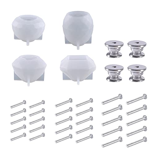 3D Dresser Knob Resin Mold Handles Silicone Resin Casting Mold Drawer Kitchen Cabinet Door Hardware with Accessories - color: Set