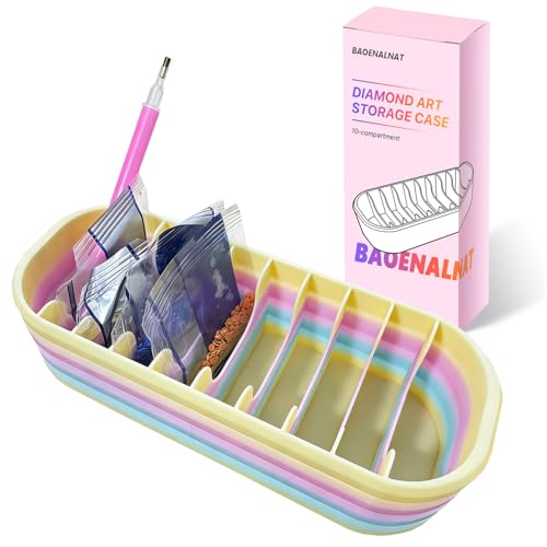 10-Compartment Diamond Art Storage Case: Organizer for Diamond Painting Tools & Accessories – Easy-to-Use, Space-Saving, Spill-Proof. Ideal Craft Enthusiast Gift (Color-1) - color: Color-1
