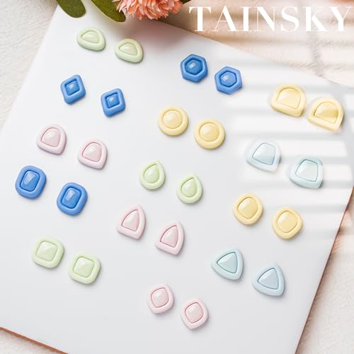 TAINSKY Polymer Clay Cutters - Frame Clay Cutters, Boho Polymer Clay Cutters for Earrings Jewelry Making, 14 Shapes Mini Clay Earrings Cutters(Studs Clay Cutters) - color: Mini Studs Set