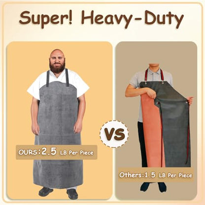 Urby Big and Tall Plus Size Work Apron: Flame Resistant Leather Welding Apron, Wood and Workshop Canvas. Butcher Rubber. - style: Plus Size: Heavy Rubber