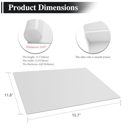 2Pcs 15.7"x 11.8"x 0.03" Frosted Silicone Table Mats, Silicone Placemats for Baking, Jewelry, Painting - color: Frosted, size: 15.7"x 11.8"