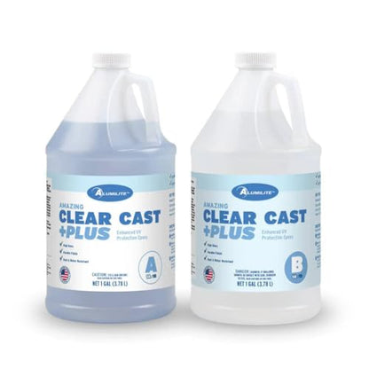 Alumilite Amazing Clear Cast Plus (2 Gal) Food Safe High-Gloss Epoxy Resin with UV Resistance, Perfect for Countertops, Coatings, Castings, Jewelry, Art, & DIY Projects Compatible with Dyes & Inks - size: 2 Gal