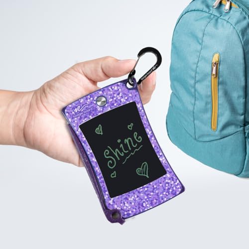 Boogie Board Jot Pocket Writing Tablet – Doodle Board Travel Essentials LCD Screen Instant Erase Stylus Pen Kickstand Drawing Pad Shimmer Collection, Pink