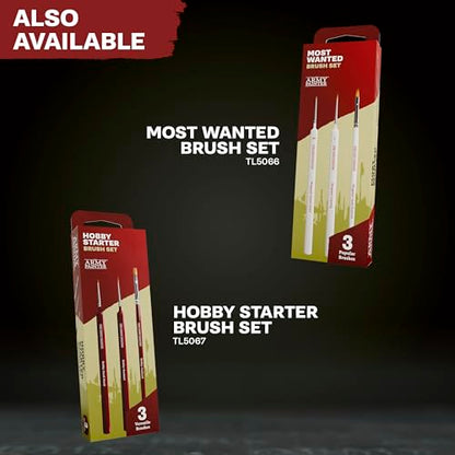 The Army Painter Masterclass Drybrush Set, Acrylic, 3 Sizes Hobby Drybrushes, Goat Hair Brush Set: 15 mm Mighty Drybrush, 12 mm Moderate Drybrush, 7 mm Miniature Drybrush for Tabletop Roleplaying