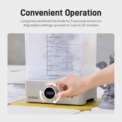 ELEGOO Mercury XS Bundle, Wash and Cure Machine for Large Resin 3D Printed Models, Compatible with Saturn and Mars LCD 3D Printers, with a Handheld UV Lamp - style: Mercury XS Bundle-L