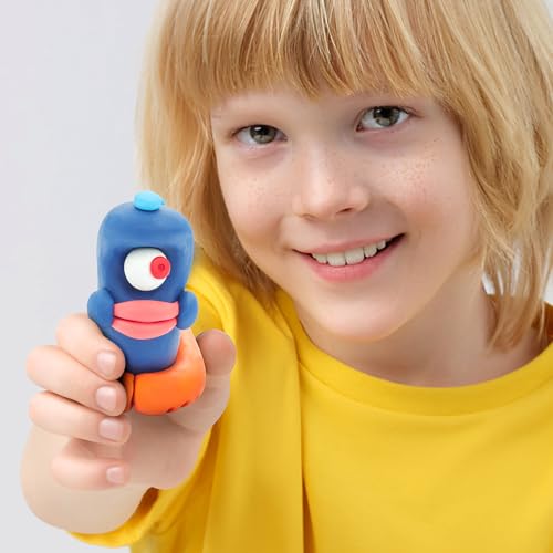 HEY CLAY - Beasts Set-Colourful Modeling Kids-Air Dry Clay Kit 15 cans and Sculpting Tools with Fun Interactive Instructions App, Multicoloured - style: Beasts