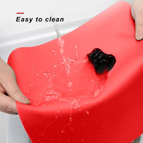 Silicone Placemats, Food-Grade Non-Slip Waterproof, Dining, Countertop Protector, Kitchen Counter Mat, Heat Resistant, Baking mat Dishwasher Safe - color: Red, size: 15.7 x 11.8 in - 4pcs (0.04 in)