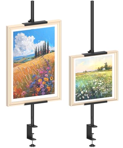 Mondazie Adjustable Tabletop Easel Stand with Clamp for Picture Frame – Heavy Metal Table Top Sign Holder for Display Up to 25" H, Art Poster Rack for Home Office Galleries, 1PCS, Black - color: Black, size: 27.1'' High - Clamp