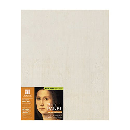 Ampersand Artist Panel Unprimed Basswood, 1.5 Inch Depth, 16X20 Inch (UPWP151620) - size: 16X20, style: 1-1/2" Cradled
