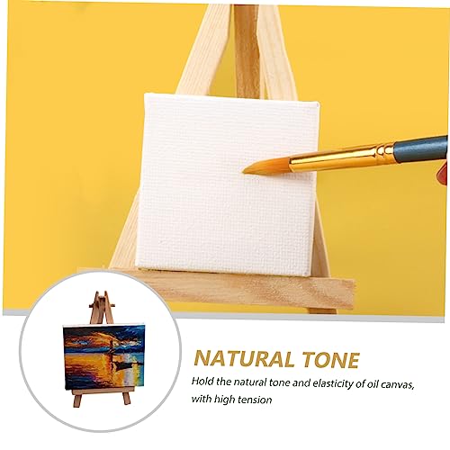 TEHAUX 12Pcs Cotton Canvas Panels Stretched Frames for Oil Watercolor Painting DIY Art Supplies Suitable for Beginners Students and Artists