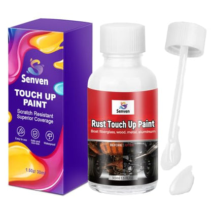 White Touch Up Paint Rust White Paints High Heat Resistant, Multi Surface Acrylic Enamel Touch Up Paint Pen Scratch Repair for Rust Metal,Walls,Cabinets,Appliances,Wood,Door,Furniture,Enamel, 30ml - color: White-01