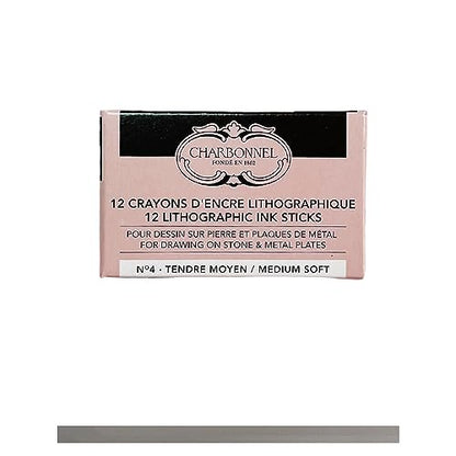 Lefranc Bourgeois Charbonnel Professional Litho Crayons No4 Medium Soft, Set of 12 - style: Litho Crayons No4 Medium Soft, Set of 12