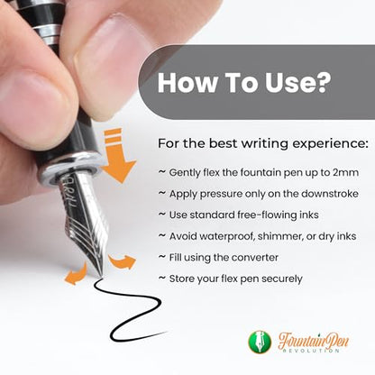 FPR Ambassador Ultra Flex Nib Fountain Pen Set, Burgundy - Refillable Pen w/Cartridges & Converter - Calligraphy Pens for Writing, Journaling & Gifting - Luxury Pens For Smooth Strokes - color: Burgundy