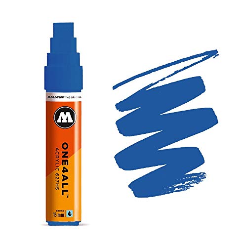 Molotow ONE4ALL Acrylic Paint Marker, 15mm, True Blue, 1 Each (627.206) - color: True Blue, size: 1 Count (Pack of 1)
