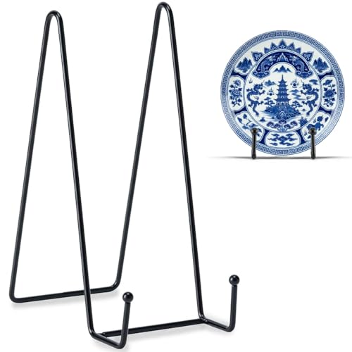 Hoewina 8 Inch Plate Stands for Display - Metal Frame holder stand Picture, Decorative for Book and Platter, Tabletop Art, Photo Easel (3 Packs) - size: 8