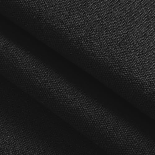 Foreate Canvas Fabric, 12oz Natural Cotton Duck Canvas Fabric by The Yard 59" W Thick & Heavy Sewing Material for Arts & Crafts, Bags, Covers, Backings, Painting, Home Decor, Black 5 Yards - color: Black, size: Pre Cut - 5 Yards