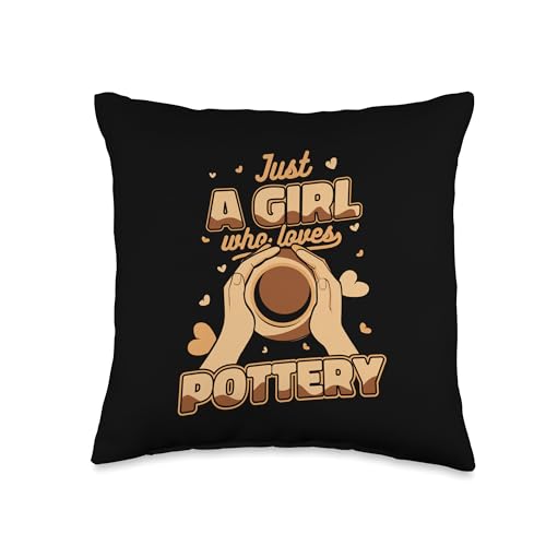 Professional Pottery Aprons Love Kit Tools Gifts Girl Who Loves Wheel Hobby Pro Lover Pottery Throw Pillow, 16x16, Multicolor - size: 16x16