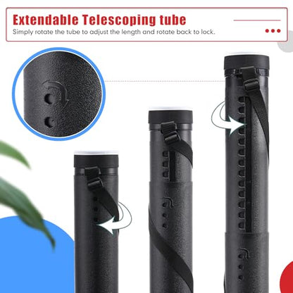 Yahenda 6 Pcs Expandable Poster Tubes Bulk, 24"- 40" Extendable Blueprint Tube with Shoulder Strap Waterproof Portable Durable Round Cases for Drawing, Poster, Office Bulk Supply(Red, Blue, Black) - color: Red, Blue, Black