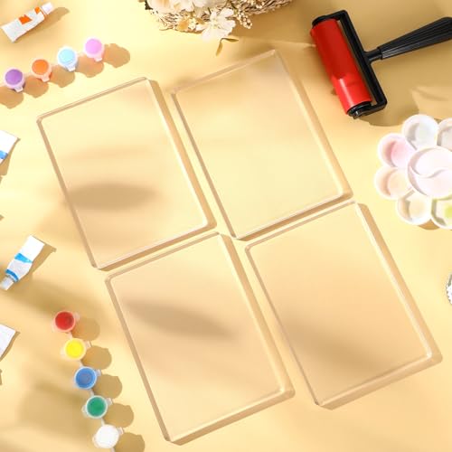 Threlaco 8 Pack Monoprinting Print Plates 5 x 7 Inch Reusable Silicone Plate Class Printing Plates for Press Art Printmaking for Card Making, Scrapbooking, Art Craft Scrapbooking and Journaling - size: 5 x 7 Inch