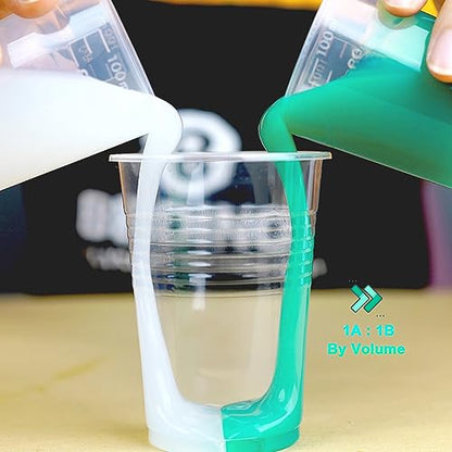 BBDINO Super Elastic Liquid Silicone Mold Making 8A Jade Green 4.4 Lbs Kit | 1A:1B Mix Self Degassing 3h Fast Cure Platinum Liquid Silicone Mold Making of Casting with Resins |Plaster |Candle |Soap etc. - color: 70.6 Oz Jade Green