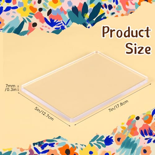 Threlaco 8 Pack Monoprinting Print Plates 5 x 7 Inch Reusable Silicone Plate Class Printing Plates for Press Art Printmaking for Card Making, Scrapbooking, Art Craft Scrapbooking and Journaling - size: 5 x 7 Inch