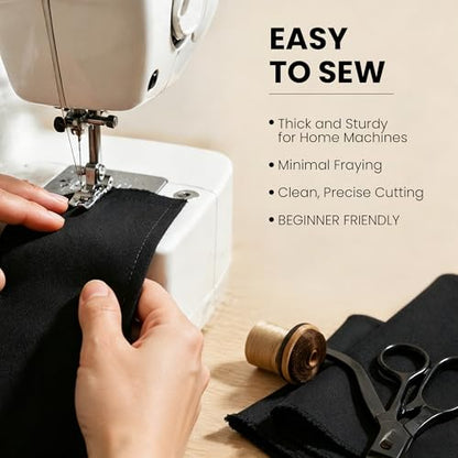 Wildarms 100% Cotton Canvas Fabric by The Yard - 59" Wide 12oz Heavy Duty Natural Duck Canvas for Sewing DIY, Tote Bags, Upholstery & Embroidery (Black, Cut by the Yard) - color: Black, size: 1-Yard Pre-Cut (Non-Continuous)