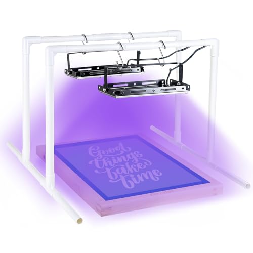 Ecoofor 2 Pcs 50 W LED UV Light for Screen Printing with Dual Stands, Exposure Unit for Screen Printing Kit, Photo Emulsion, and Cyanotypes - color: 2 UV Light Sets
