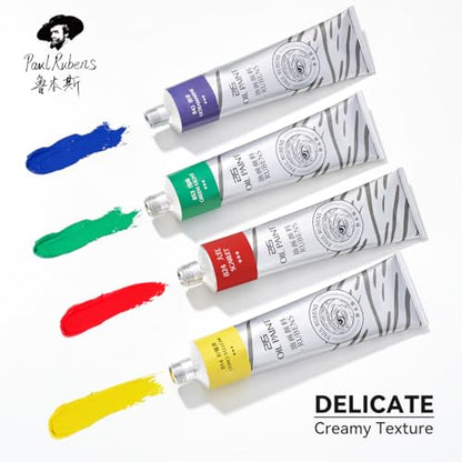 Paul Rubens Oil Paint, 10 Basic Colors*170 ml LargeTubes, Professional Oil Based Paint with High Saturation, Creamy Texture, and Consistency,Art Supplies for Artists, Students, Beginners - color: 10 colors*170ml-A