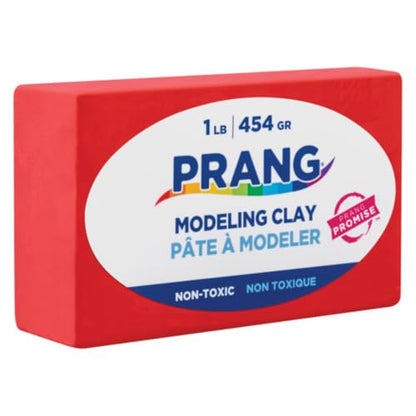 Prang Modeling Clay, Red, 1 lb. Block, Case of 12 Blocks, 192 oz. Total | Pliable, Non-Hardening, Non-Staining, Easy Clean-Up, Perfect for Preschool and Elementary Aged Children - color: Red, size: 1 lb. (Pack of 12)