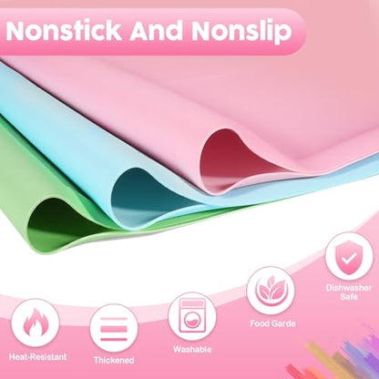 Large Silicone Mat for Crafts, 24"X19.7" Art Mat with Raised Edges for Clay, Resin, Slime, Jewelry-Making Table Protection Heat-Resistant Paint Mats, pink - color: Pink