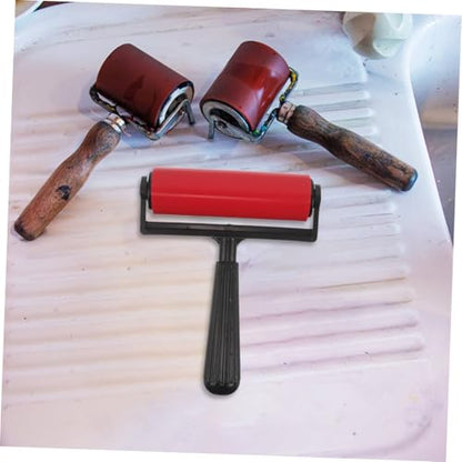KALLORY Reusable, Distribution Paint Ink Integrated for Brush Even Gel Printing Plate Set with Hand and Roller Plastic and Gel Material for Printmaking Projects and Studios