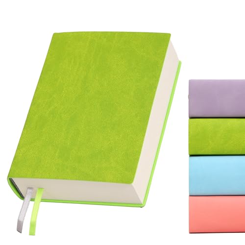 Blank Journal Notebook 720 Pages A6 Unlined Plain Sketchbook No Lines Soft Leather Pocket Blank Notebook for Women Drawing Book Memo Writing Sketch Pad Diary Notebook 3.9 × 5.5 (Green Blank Notebook) - color: Green Blank Notebook