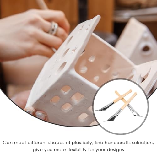 EXCEART 3Pcs Batik Tool Set Stainless Steel Carving Tools for Pottery Clay Modeling Wax Printing and Fabric Drawing DIY Sculpture Supplies