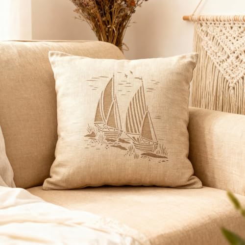 TIAMECH A4 Reusable Sailboat Stencil for Painting | Nautical Navy Sail Seagull Layering Template, DIY Wall Art, Wood Furniture, Scrapbook & Crafts (8.3x11.7inch) - style: Sailing