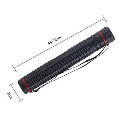 HouseVibe Black Document Poster Carry Case Holder with Adjustable Shoulder Strap Waterproof 18'' to 28'' for Picture Flip Chart Scroll
