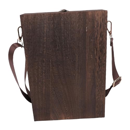 NOENNULL Wooden Writer Messenger Box Handmade Multifunctional Artist Tool Organizer with Adjustable Compartments Portable Sketch Box