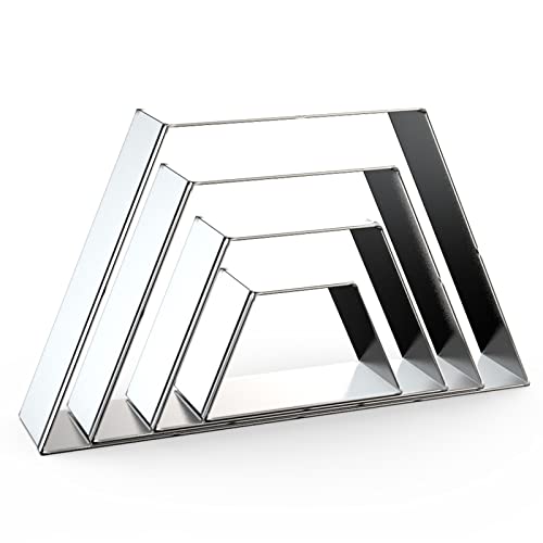 Trapezoid Cookie Cutter Set Large - 5 Inch, 4 Inch, 3 Inch, 2 Inch - Geometric Frame Plaque Cookie Cutters Shapes Molds - Stainless Steel - color: Trapezoid