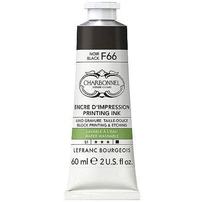 Lefranc Bourgeois Charbonnel Professional Printing Waterwashable Ink, 60ml (2-oz) Black F66 - color: Black F66, style: 60ml (2-oz)