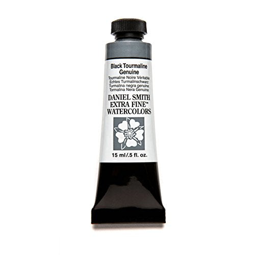 Daniel Smith Extra Fine Watercolor Paint, 15ml Tube, Black Tourmaline Genuine, 284600207, 0.5 Fl oz (Pack of 1) - color: Black Tourmaline Genuine