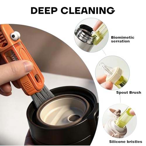 3 in 1 Cup Lid Gap Cleaning Brush Set, Multifunctional Bottle Cleaning Brush, Cleans Narrow Bottles Easily, Home Kitchen Crevice Brush Tools (3 Pack)