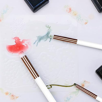 UNIMEIX Dry Brush Miniature Painting Miniature Paint Brushes Hobby Detail Blending Brushes for Effortless Scale Model Painting Watercolor Brushes(12 Pack) - color: White