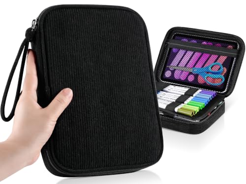Zannaki Large Capacity Pencil Pouch Organizer | Soft Corduroy Pencil Box for Girls Boys Teens | Cute Big Pen Bag with Multiple Zipper Pockets - Pencil Case Storage for Art Supplies & Stationery-Black - color: Black/Corduroy, style: Soft Corduroy Pouch