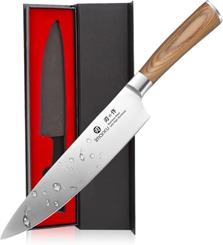 imarku Chef Knife - Pro Kitchen Knife 8 Inch Chef's Knives Japanese SUS440A Stainless Steel Sharp Paring Knife with Ergonomic Handle, Golden Handle, Birthday Gifts for Men and Women,Gyutou Knives - color: Golden