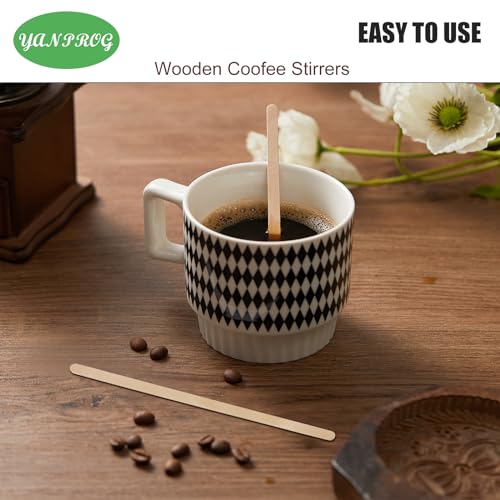 Wooden Coffee Stirrers Individually Wrapped 5.5" Coffee Stir Sticks 1000 Pcs, Natural Birch Round End Thick Birch Wood Eco-Friendly Suitable for Coffee, Cocktail and Hot Drinks - color: Individually Wrapped, size: 1000 Pack