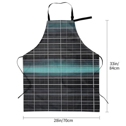 Round watercolor painting Heavy Duty Waterproof Apron with Pockets for AdultsResistant Grilling, Gardening, Painting - color: Dimensional Line Space