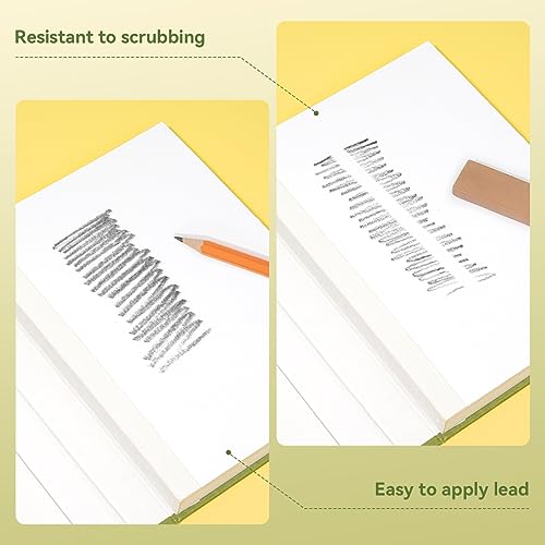 Arrtx Premium Hardcover Sketch Book, 60 Sheets/120 Pages, 180 GSM Thick Acid-Free Drawing Paper, Hardbound Sketch Pad with Inner Pocket, Green 8.5"x6.1" Sketchbook - size: A5