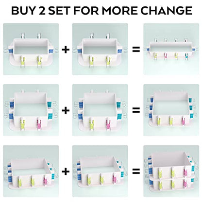 Nicpro Adjustable Molds Housing for Silicone & Resin Molds, Reusable Plastic Frame with Binder Clips & Double-Sided Tape for Soap & Candle Making
