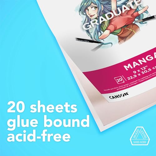Canson Graduate Manga Pad, Foldover, 11x14 inches, 20 Sheets - Artist Paper for Illustration, Comic, Character, Cartoon