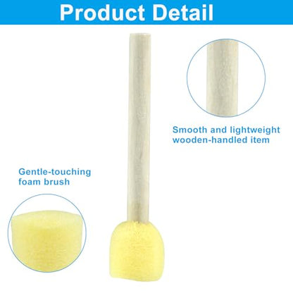 20 Pcs Round Sponge Brush Paint Set 4 Assorted Sizes Foam Sponge Wood Handle Paint Brush Set for Painting Crafts, DIY Painting Tools(4 Sizes) - style: 5 * 4Sizes