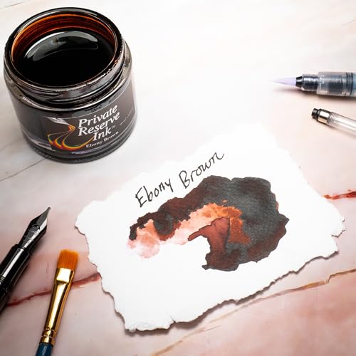 Private Reserve Premium Fountain Pen Ink, 60ml Bottle, Ebony Brown | Premium fountain pen ink with smooth flow, rich color, and reliable everyday writing performance. - color: Ebony Brown